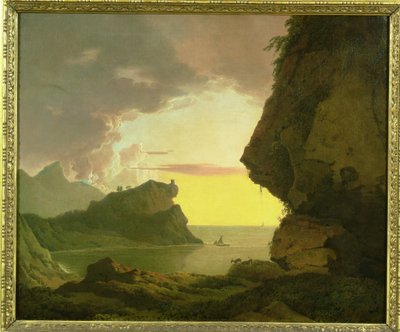 Sunset on the Coast near Naples, c.1785-90 by Joseph Wright of Derby